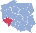 Dolny Śląsks läge i Polen