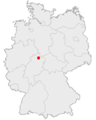 Tyskland med Kassel markerat