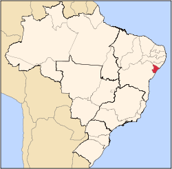Karta över Brasilien med Sergipe markerat