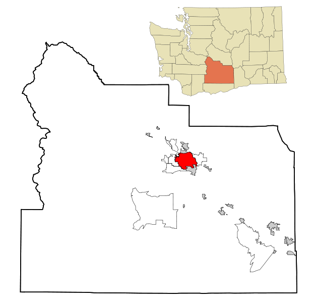 Fil:Yakima County Washington Incorporated and Unincorporated areas Yakima Highlighted.svg