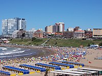 En strand vid Atlanten i den argentinska staden Mar del Plata.