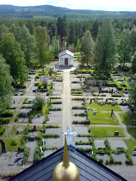 Fil:Bodums kyrka i Rossön Kyrkogården.jpg