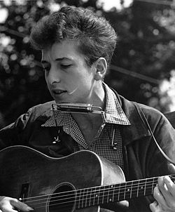 Bob Dylan vid Marschen mot Washington för arbete och frihet, 28 augusti 1963.