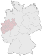 Gelsenkirchen i Tyskland (mörkröd)