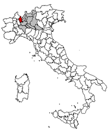 Karta över Italien, med Varese (provins) markerat