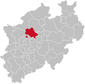 Kreis Recklinghausens läge i Nordrhein-Westfalen