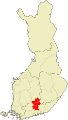 Karta som visar läget för landskapet Päijänne-Tavastland