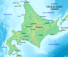 Karta över Hokkaido