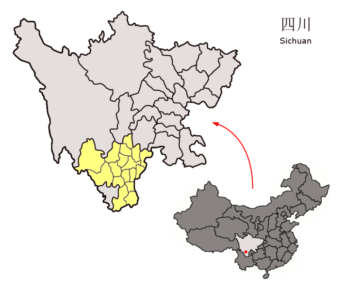 Fil:Location of Liangshan Prefecture within Sichuan (China).png