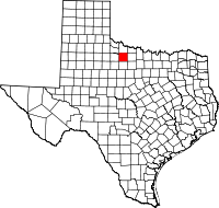 Karta över Texas med Baylor County markerat