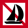 Sjövägmärke, Förbud mot segelbåtar.svg