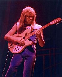 Steve Howe under en Yes-konsert 1977