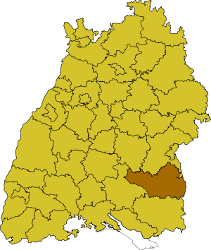 Landkreis Biberachs läge i Baden-Württemberg
