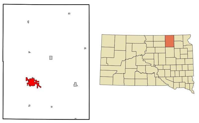 Fil:Brown County South Dakota Incorporated and Unincorporated areas Aberdeen Highlighted.svg