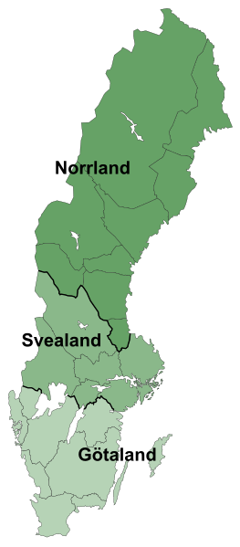 Fil:Sverigekarta-Landsdelar, namn och landskap.svg