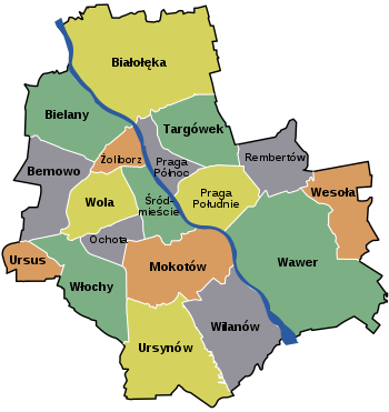 Warszawas stadsdelar