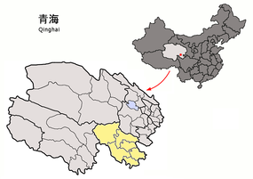 Gologs läge i Qinghai, Kina.