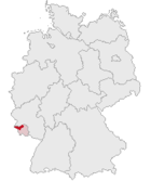 Landkreis Merzig-Wadern (mörkröd) i Tyskland