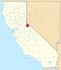 Karta över Kalifornien med Alpine County markerat