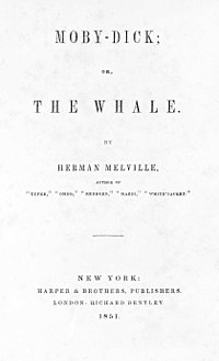 Försättsbladet till första utgåvan av Moby Dick 1851