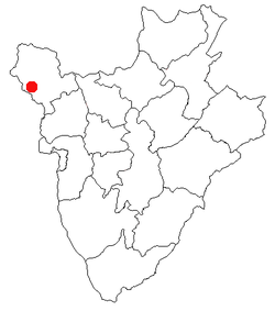 Cibitokes läge på karta över Burundi