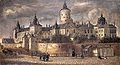 Kungliga slottet, Tre Kronor, i Stockholm på en målning från 1661 av Govert Camphuysen. Slottet förstörs i en våldsam brand den 7 maj 1697.