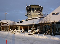 Kontrolltornet vid Arvidsjaur flygplats.