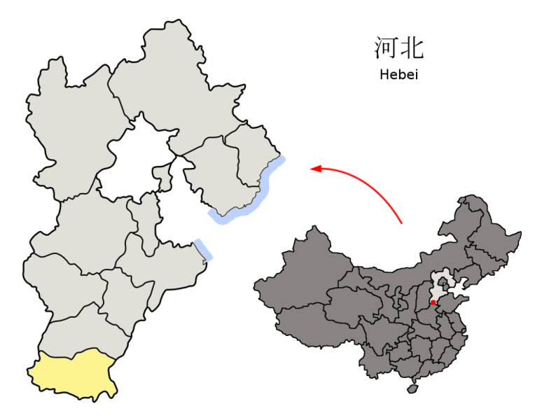 Fil:Location of Handan Prefecture within Hebei (China).png