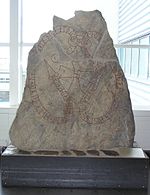 Rune stone exhibited in the Terminal 2 of the Arlanda Airport (Stockhoml, Sweden).jpg