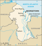 Karta över Guyana