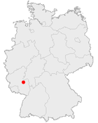Tyskland med Bad Kreuznach markerat