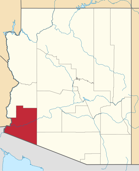 Fil:Map of Arizona highlighting Yuma County.svg