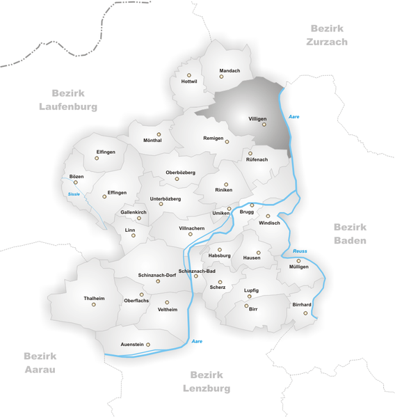Fil:Karte Gemeinde Villigen 2006.png
