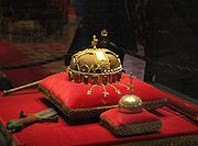 Crown, Sword and Globus Cruciger of Hungary.jpg