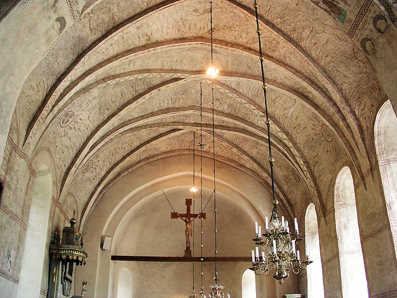 Fil:Gamla Uppsala kyrka-Ceiling in nave.jpg