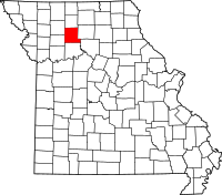 Karta över Missouri med Livingston County markerat