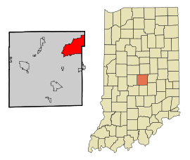 Marion County Indiana Incorporated and Unincorporated areas Lawrence Highlighted.svg