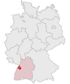 Landkreis Rastatts läge i Tyskland