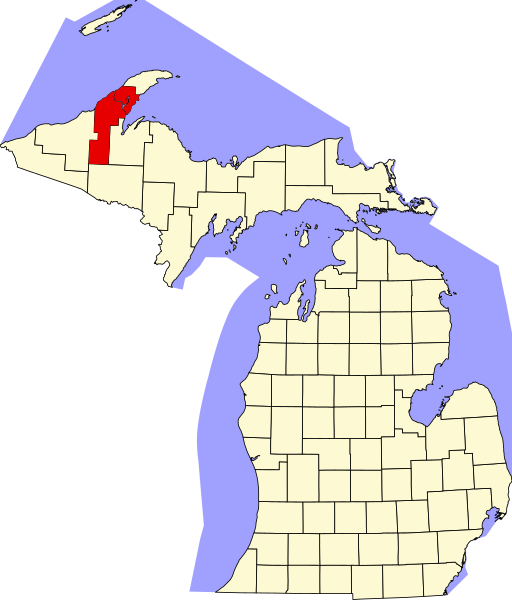 Fil:Map of Michigan highlighting Houghton County.svg