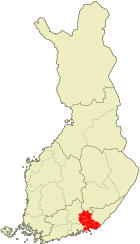 Karta som visar läget för landskapet Kymmenedalen