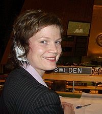 Cecilia Wigström i FN:s generalförsamlings plenisal 2005