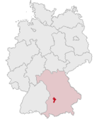 Landkreis Aichach-Friedbergs läge i Tyskland