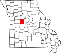 Karta över Missouri med Pettis County markerat