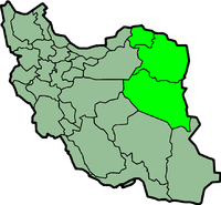 Khorasans läge i Iran