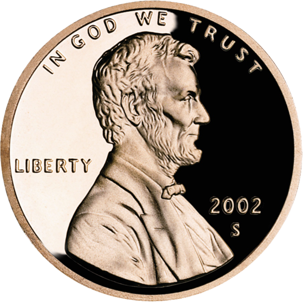 Fil:United States penny, obverse, 2002.png