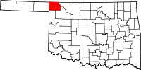 Karta över Oklahoma med Harper County markerat