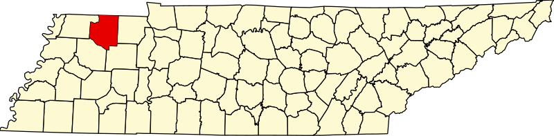 Fil:Map of Tennessee highlighting Weakley County.svg