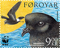 Färöiskt frimärke av stormsvala