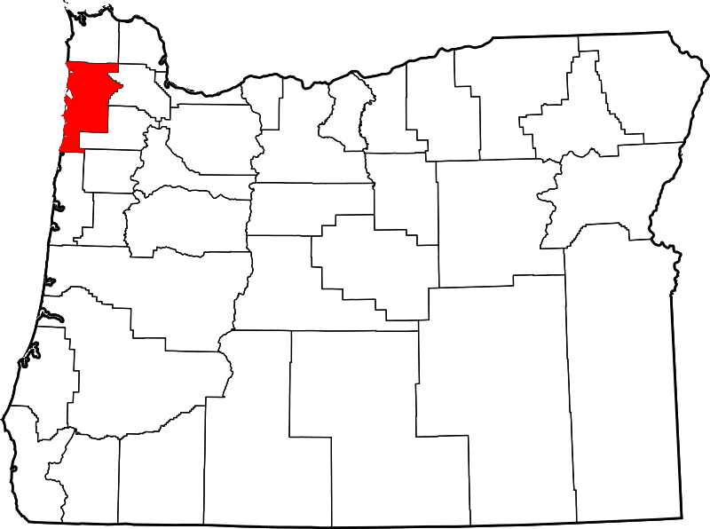 Fil:Map of Oregon highlighting Tillamook County.svg