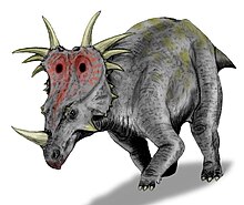 En illustratörs tolkning av hur en Styracosaurus kan ha sett ut.